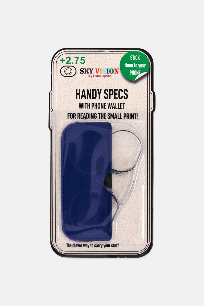 SKY VISION Men 4205003 Handy Round Reading Glasses With Phone Wallet, Blue - Image 1